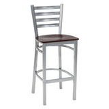 Ladder Back Barstool - Silver - Mahogany