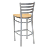 Ladder Back Barstool - Silver - Natural