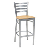 Ladder Back Barstool - Silver - Natural