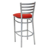 Ladder Back Barstool - Silver - Red