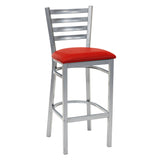 Ladder Back Barstool - Silver - Red