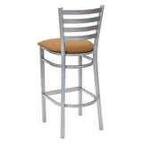 Ladder Back Barstool - Silver - Tan