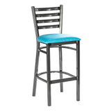 Ladder Back Barstool - Gun Metal - Blue