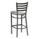 Ladder Back Barstool - Gun Metal - Gray