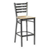 Ladder Back Barstool - Gun Metal - Natural