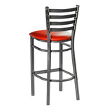 Ladder Back Barstool - Gun Metal - Red