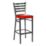 Ladder Back Barstool - Gun Metal - Red