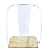 Pari's Barstool - White with Wood Seat