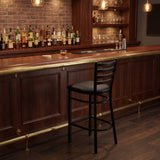 Ladder Back Barstool - Black